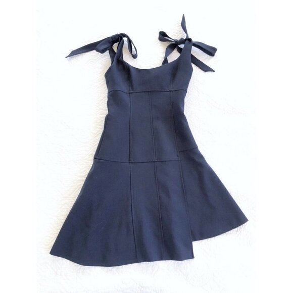 Cinq A Sept Woman's Sz 0  Dark Blue Jeanette Tied Asymmetrical Mini Dress - Picture 9 of 9